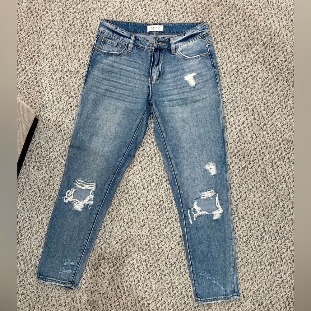 Nature Denim Distressed Blue Skinny Jeans